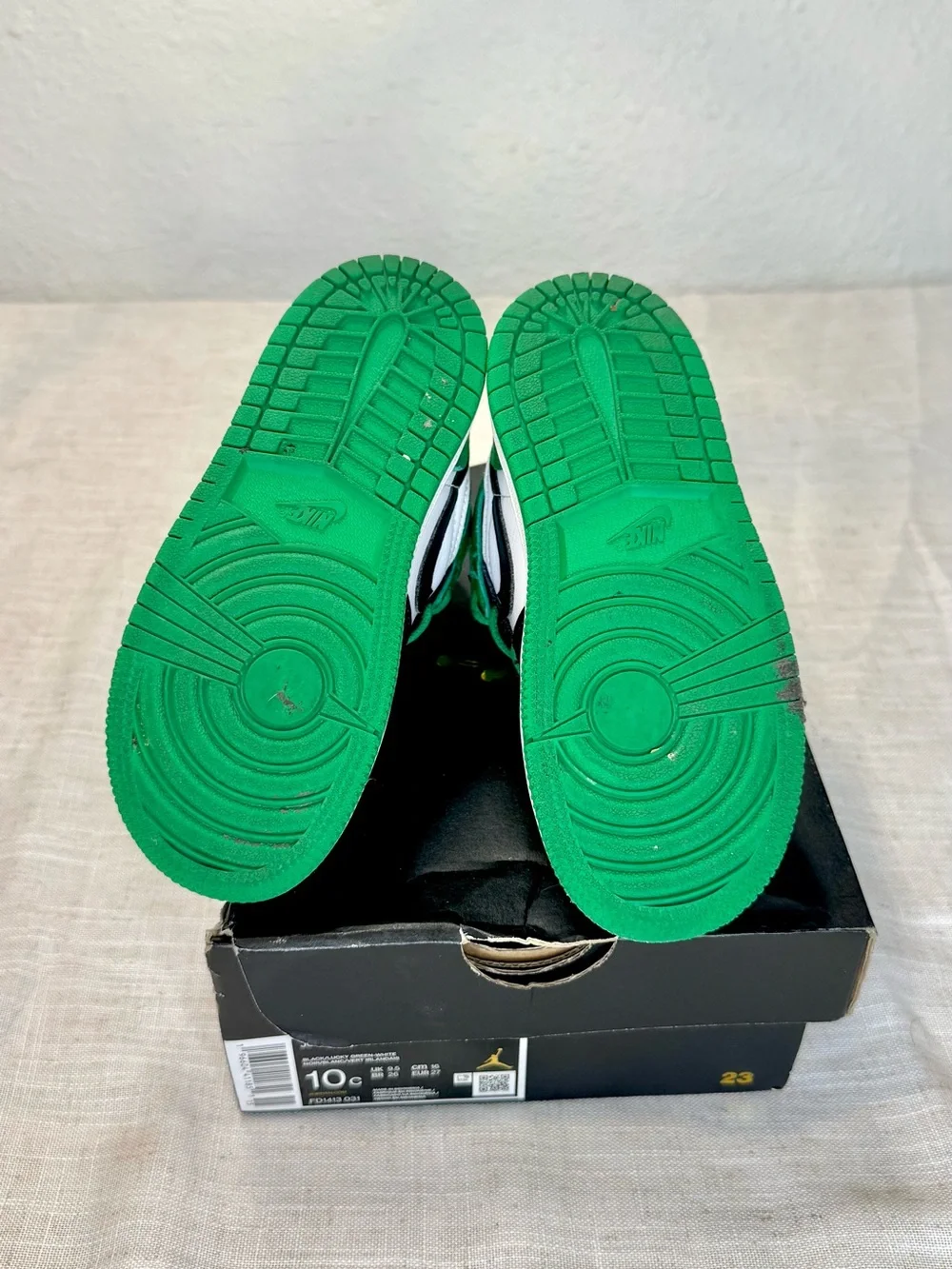 Nike Air Jordan 1 High Kids Shoes - Lucky Green/Black/White